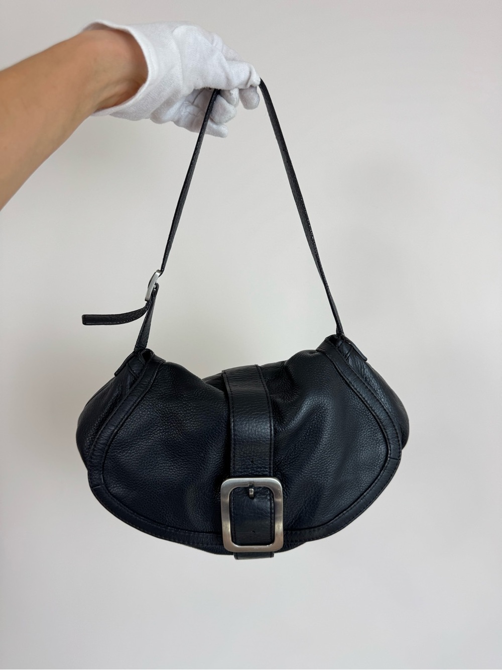 Cole Haan Luna Flap Pebble Leather Y2K Crescent Shoulder Bag - Picture 6 of 16